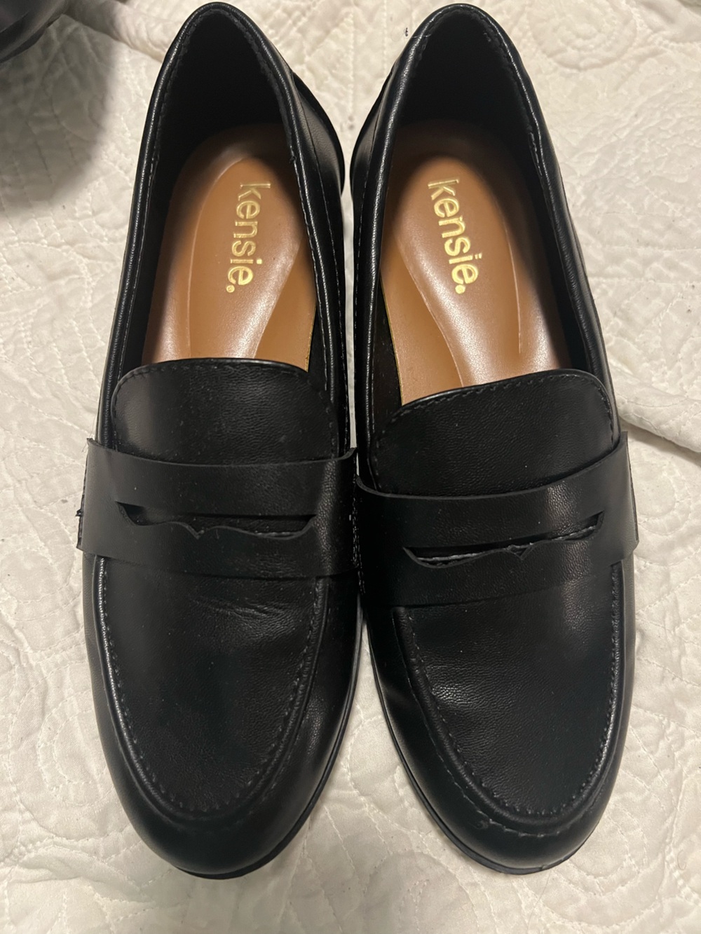 Kensie Black Classic Penny Loafers